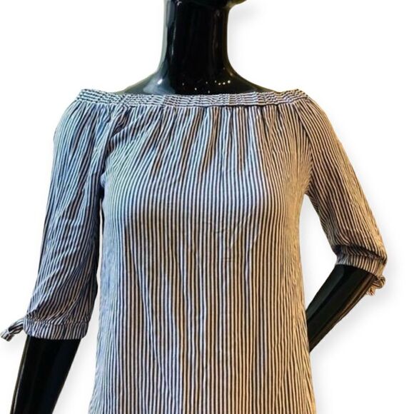 Potter’s Pot Striped Off Shoulder Top Size Small - Picture 2 of 5